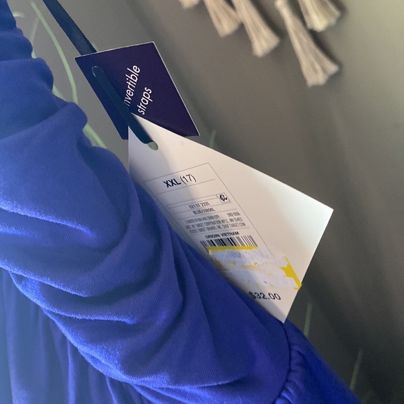 Ava & ViV purplish blue jumper with pockets adjustable straps - Picture 10 of 16